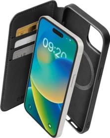 SBS Mobile Book Wallet MagSafe für Apple iPhone 15 schwarz (TEBKMAGSFIP1561K)