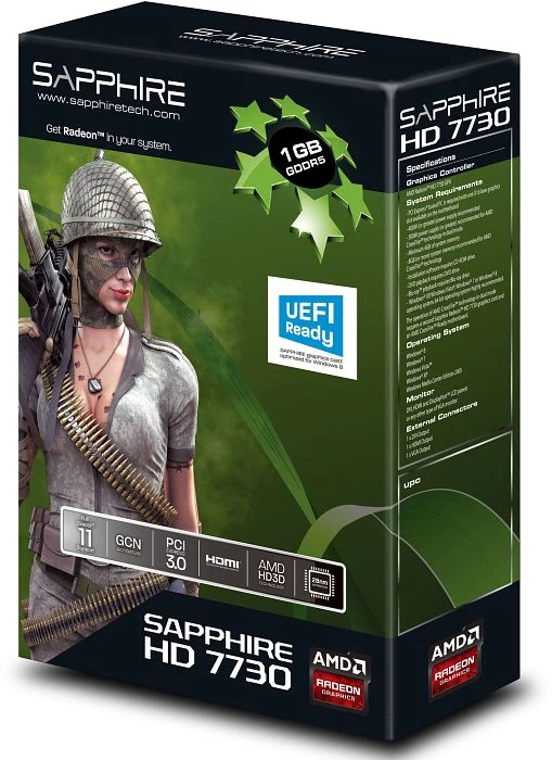 Sapphire Radeon HD 7730, 1GB GDDR5, VGA, DVI, HDMI, lite retail