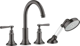 Hansgrohe Axor Montreux 4-Loch Fliesenrandarmatur mit Hebelgriffen brushed black chrome