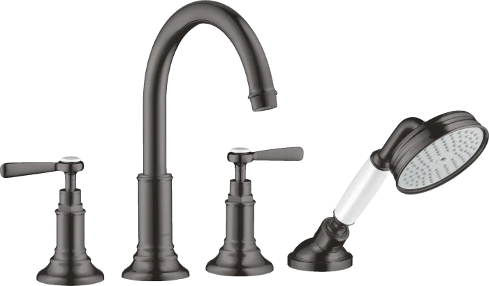 Hansgrohe Axor Montreux 4-Loch Fliesenrandarmatur mit Hebelgriffen brushed black chrome