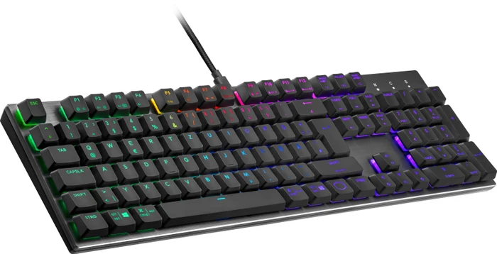 Cooler Master SK652, grau/schwarz, LEDs RGB, TTC LOW PROFILE RGB RED, USB, DE