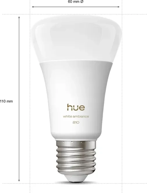 Philips HUE White Ambiance Smart LED A60 E27 810 6W, 3 Stück