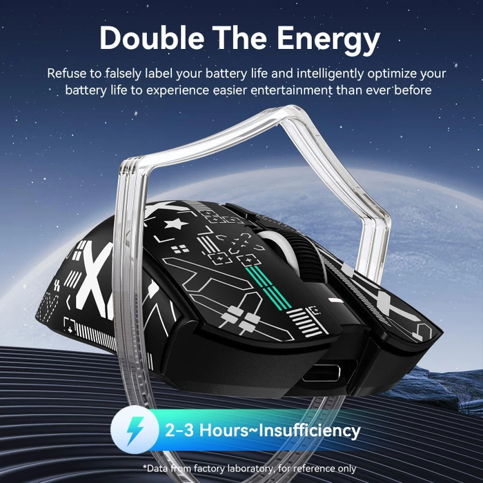 Attack Shark X1 Tri-mode Wireless Gaming Mouse mit Ladestation, schwarz, inkl. Grip Tape, USB/Bluetooth