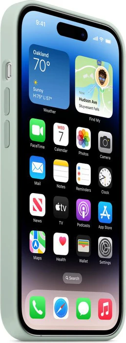 Apple Silikon Case mit MagSafe für iPhone 14 Pro agavengrün