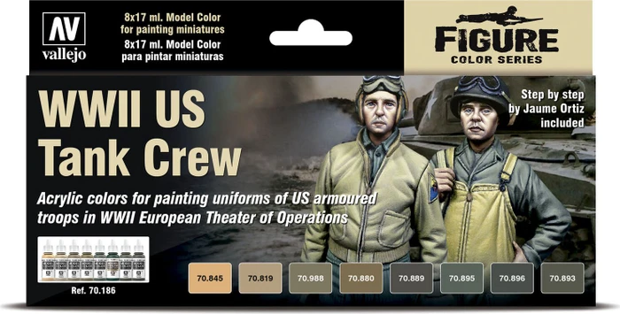 Vallejo Model Color Figure Color Series WWII US Tank Crew Farbset, 8-tlg.