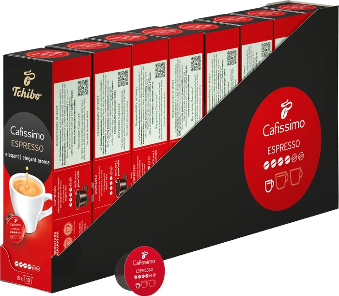 Tchibo Cafissimo Espresso elegant Kaffeekapseln, 80 Stück (8x 10 Stück)