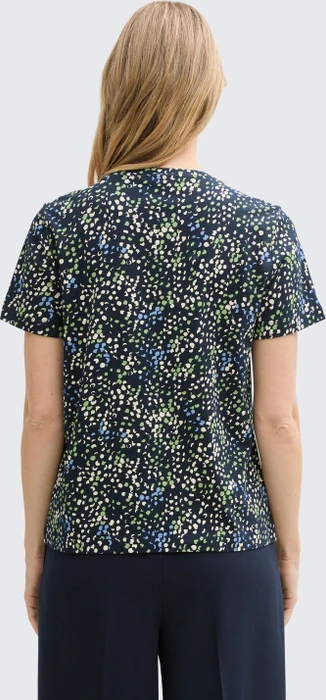 Tom Tailor Print T-Shirt kurzarm multicolor navy dot structure (Damen)