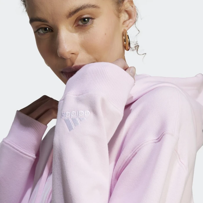 adidas Essentials Linear Hoodie clear pink/white (Damen)