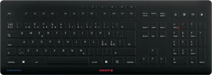 Cherry Stream Protect Keyboard Wireless, schwarz/grau, USB, ND
