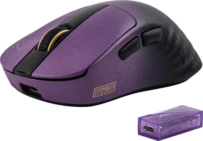 Epomaker Carbonis 8KHz Wireless Gaming Mouse, Black Purple, USB/Bluetooth