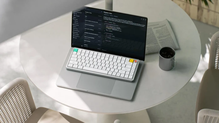 NuPhy Air75 V3 Mac/PC, Nova White, weiß/silber, hot-swap, Low-Profile Red nano, USB/Bluetooth, US