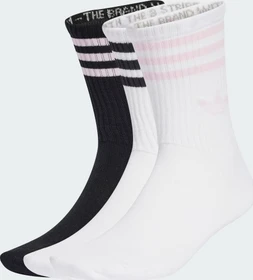 adidas 3-Streifen Crew Socken white/black/clear pink, 3 Paare