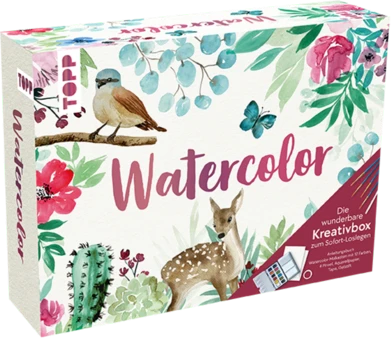 frechverlag Watercolor Kreativbox Aquarellfarbe, 8 Farben, 16er-Set