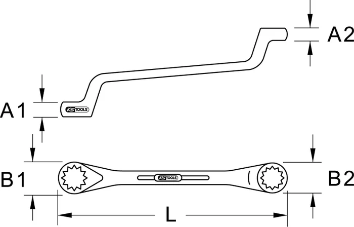 KS Tools BRONZEplus Doppelringschlüssel funkenfrei, 8/9x170mm