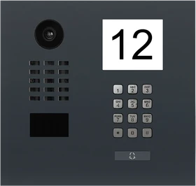 DoorBird D2101IKH IP Video Türstation für Einfamilienhäuser, Keypad Modul, Info Modul, Edelstahl V2A pulverbeschichtet, RAL 7016