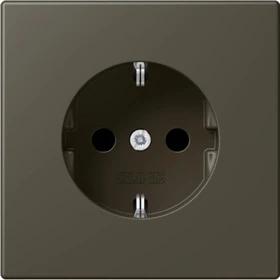 Jung SCHUKO-Steckdose, 16 A 250 V ~, Schraubklemmen, Duroplast lackiert, Serie LS, ombre naturelle 31