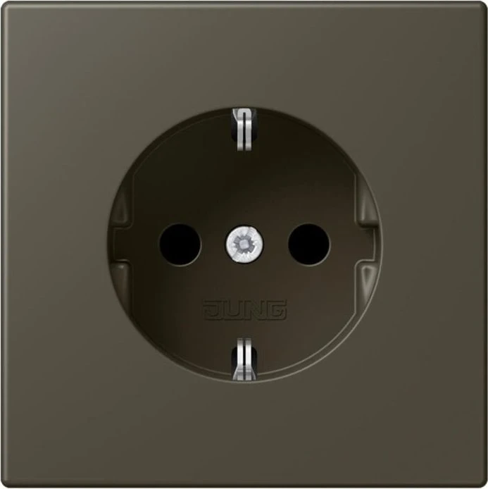 Jung SCHUKO-Steckdose, 16 A 250 V ~, Schraubklemmen, Duroplast lackiert, Serie LS, ombre naturelle 31