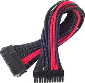 SilverStone PP07-MBBR, 24-Pin ATX Verlängerung 30cm, sleeved rot (SST-PP07-MBBR / 40129)