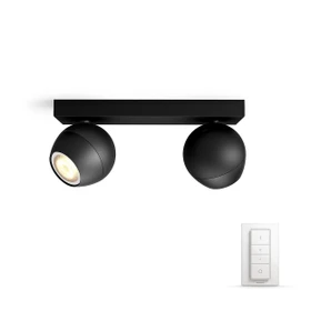 Philips Hue White Ambiance Buckram 2-flammig schwarz