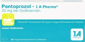 1A Pharma Pantoprazol 20mg magensaftresistente Tabletten, 14 Stück