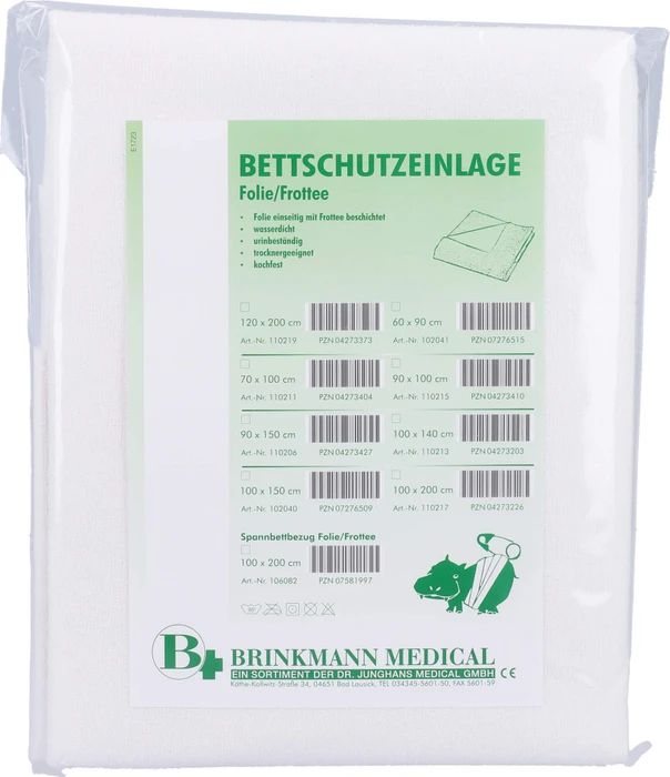 Brinkmann Medical Folie/Frottee Bettschutzeinlage, 100x140cm, 1 Stück