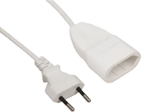 McPower Verlängerungskabel weiß H03VVH2-F 2x0,75, Euro-Stecker, 5m