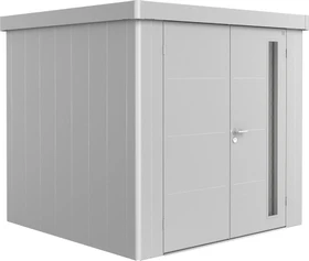 Biohort Neo 2B Gerätehaus mit Doppeltür silber-metallic