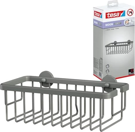 tesa Moon Grey Duschkorb inkl. Klebelösung grau