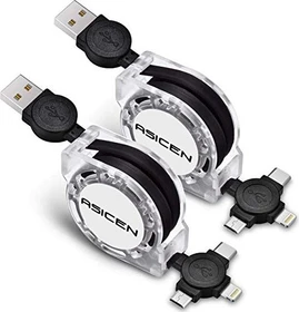 Asicen 3-in-1 Multi USB Ladekabel 1.0m schwarz