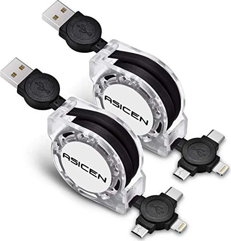 Asicen 3-in-1 Multi USB Ladekabel 1.0m schwarz
