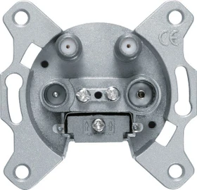 Berker Antennen-Steckdose 4Loch 2x SAT, TV, FM, Einzeldose