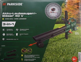 Parkside PLSBA 40-Li A1 Akku-Laubsauger/-bläser solo