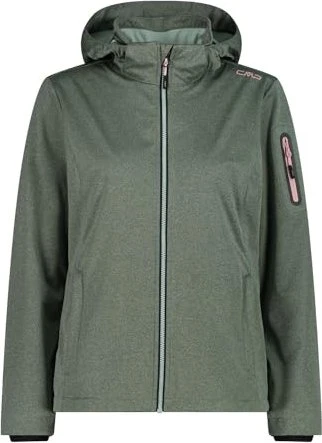 CMP Zip Hood Softshell Funktionsjacke darker jade mel (Damen)