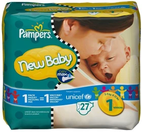 Pampers Premium Protection New Baby Gr.1 Einwegwindel, 2-5kg, 27 Stück