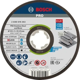 Bosch Professional X-LOCK Expert for Inox and Metal Trennscheibe, 115x1x22.23mm, 1 Stück