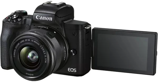 Canon EOS M50 Mark II schwarz mit Objektiv EF-M 15-45mm 3.5-6.3 IS STM Streaming Kit