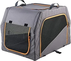 Hunter Faltbare Hundebox mit Aluminiumgestell, Hundetransportbox, S, anthrazit/orange