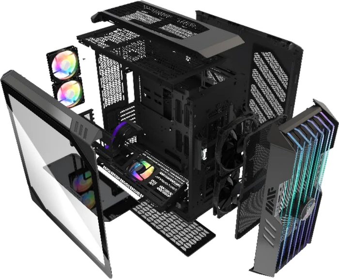 Cooler Master HAF 700 Evo Titanium Grey, grau, Glasfenster