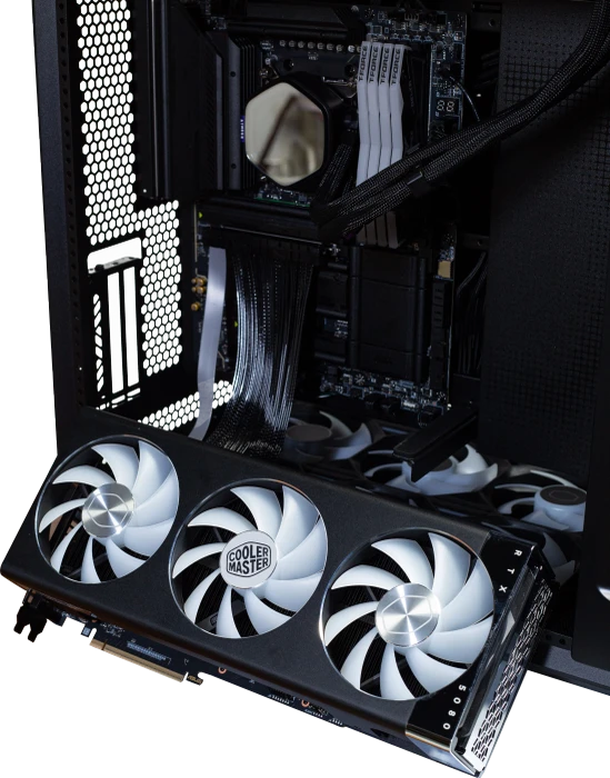 Cooler Master MasterFrame 360 Stage LCD, schwarz, Glasfenster