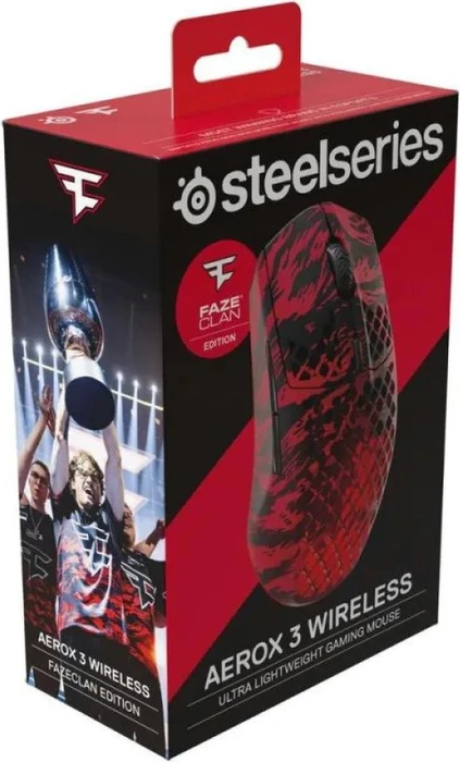 SteelSeries Aerox 3 Wireless FaZe Clan Edition, rot/schwarz, USB