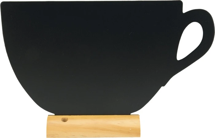 Produktbild von Securit Mini-Schiefertafeln 4er Set – 8x9 Cm Mit Holzfuß & Filzkreide, Rechteckig