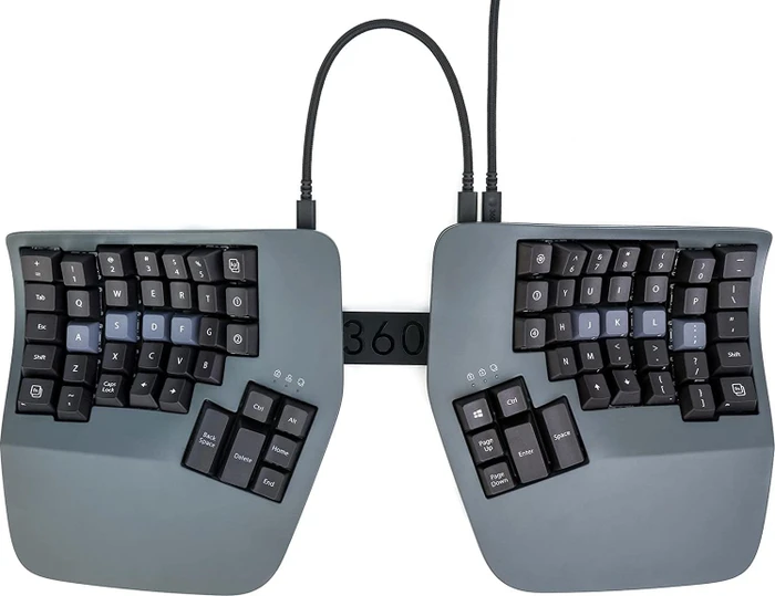 Kinesis Advantage 360 Split Mechanical Keyboard, grau/schwarz, Gateron BROWN, USB, US