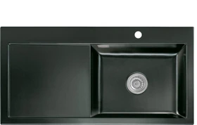 systemceram Mera 100 SL Einbau Becken rechts nero