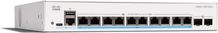 Cisco Catalyst 1300X Rackmount 5G Managed Switch, 10x RJ-45, 2x SFP28, 385W PoE++