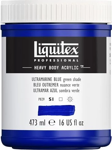 Liquitex Professional Heavy Body Acrylic ultramarine blue green shade, 473ml