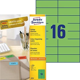 Avery-Zweckform Ordneretiketten, 105x37mm, grün, 100 Blatt (1600 Etiketten)