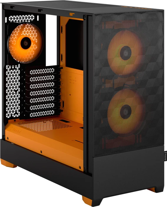 Fractal Design Pop Air RGB Orange Core TG Clear Tint, Glasfenster
