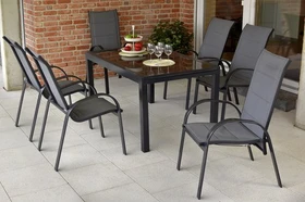 Merxx Amalfi Gartenmöbel-Set grau, 7-tlg.