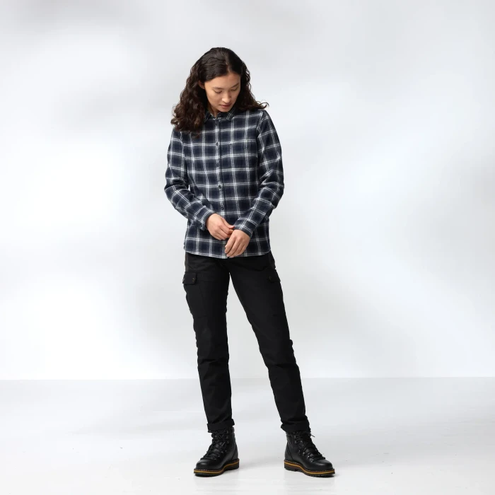 Fjällräven Övik Flannel Hemd langarm dark navy (Damen)
