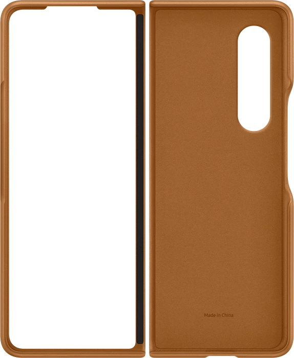 Samsung Leather Cover für Galaxy Z Fold 3 5G Camel